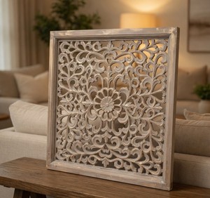 Square MDF Wall Decal Handcrafted Traditional Design <b>Decorative</b> Wall Hanging Artistic Home Interior Accent Diwali Birthday - Product Image 6