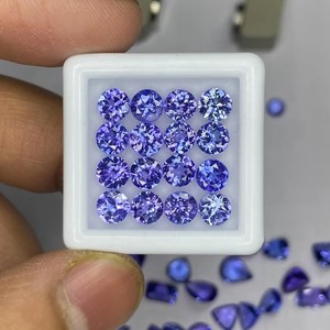 Tanzanite bleue 6 mm, taille ronde facettée, pierre précieuse en vrac de haute qualité pour bague, pendentif, bijoux, tanzanite naturelle ronde - Product Image 1