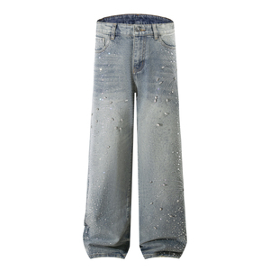 Pantalones Vaqueros de Pierna Recta Holgados para Hombre, Estilo Urbano Vintage, Pantalones de Mezclilla Casuales, Tendencia de Moda, Pierna Ancha, Suministro al por Mayor, Calidad Premium - Product Image 4