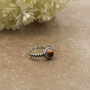 Natural Tiger's Eye Gemstone Bezel <b>Set</b> 925 Sterling <b>Silver</b> Plated Adjustable Dainty Antique Boho Daily Wear Statement <b>Ring</b> for - Product Image 2