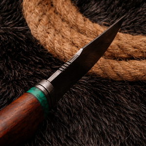 Couteau de chasse artisanal en acier Damas, lame et manche en bois, avec étui en cuir, ODM OEM, cadeau d'anniversaire idéal à faire soi-même - Product Image 4