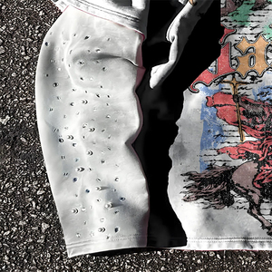 Sudadera con Capucha de Manga Larga de Felpa Waffle Vintage con Doble Manga y Pedrería, Estampado Serigrafiado Ecológico Personalizado OEM para Invierno - Product Image 6