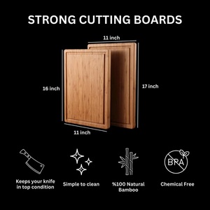 Planche à découper en bois personnalisée avec rainure pour jus, épaisse, durable, sûre pour les couteaux, idéale pour couper, servir et offrir - Product Image 5