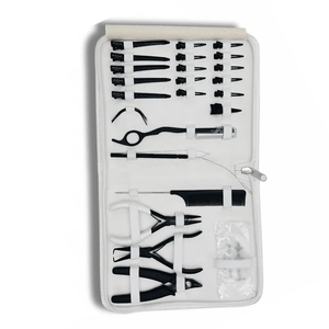 Professional Hair Salon Kit Hand Tied Hair Extension Tools <b>Set</b> with Micro Rings Beads Opener Closer <b>Pliers</b> Loop Sustainable - Product Image 3