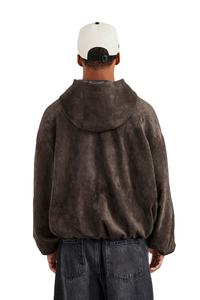 Sudadera con Capucha Extra Grande para Hombre, Estilo Desgastado, con Cierre, de Algodón, Hombros Caídos, Sudadera con Capucha de Alta Calidad, Estilo Urbano, con Cierre, OEM - Product Image 2