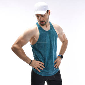 Camisetas sin mangas con logotipo personalizado, camiseta sin mangas de gimnasio al por mayor para hombre, camiseta sin mangas con tirantes estampada informal de verano con agujeros en el brazo y músculos para entrenamiento en gimnasio - Product Image 4