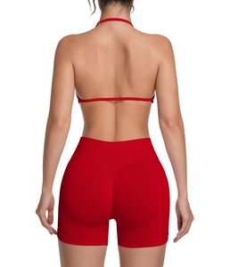 Ensembles de yoga pour femmes, respirants, en spandex, deux pièces, débardeur et short taille haute effet push-up, pour la gym et le yoga. - Product Image 2