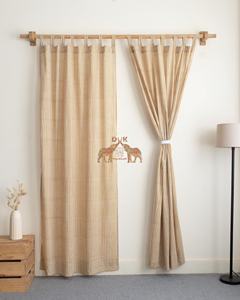 Nueva colección de cortinas translúcidas de algodón estampadas a mano con rayas para el hogar, tela transpirable y ecológica. - Product Image 2