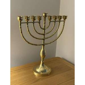Ménorah de luxe en laiton à 9 bras, support de bougies fait main pour mariage, Hanouka, décoration de table - Product Image 6