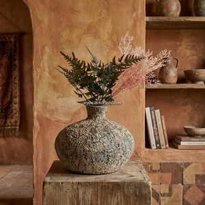 Grand vase urne rustique en terre cuite Bajo, fait main, pot en argile décoratif, récipient de sol en céramique, fournisseur en gros - Product Image 2