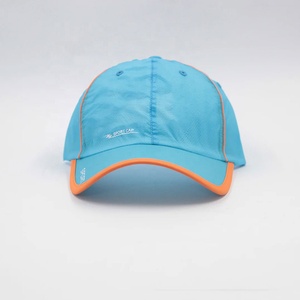 Light Blue Sport Cap With Orange Trim Breathable Polyester Unisex Adjustable Summer Hat For Outdoor Activities - Product Image 2