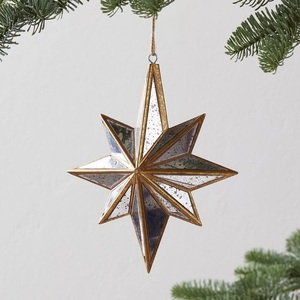 Luxurious Vintage Metal Glass <b>Hanging</b> <b>Star</b> Handcrafted Ornament Eco-Friendly Durable Customizable Size Color Home Garden Decor - Product Image 2