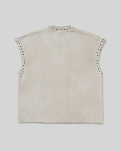 T-shirt court sans manches surdimensionné en jersey 100 % coton doux et respirant avec impression numérique personnalisée et strass - Product Image 3