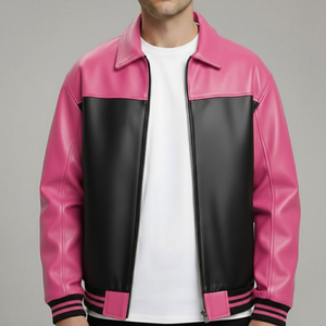 Men's Genuine Leather Stand Collar <b>Waterproof</b> Eco-Friendly Outerwear <b>Jacket</b> High Quality Zipper <b>Long</b> Sleeve Winter <b>Jacket</b> Men - Product Image 1