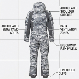 Traje de Esquí Personalizado MALUZA INDUSTRIES para Hombre, Impermeable 10,000mm, Cortavientos, Térmico, Mono para Snowboard con Capucha, para Invierno al Aire Libre - Product Image 2