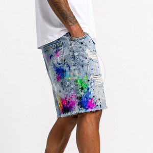 Pantalones Cortos de Moda para Hombre 2026, Personalizados, de Algodón, con Efecto Desgastado, Transpirables - Product Image 4
