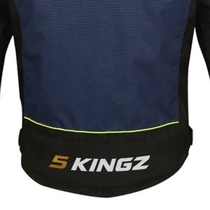 Chaqueta de Motociclista para Hombre 5K, Color Azul y Negro, con Bloques de Color, Manga Larga, Transpirable, Cierre de Cremallera, Cuello Alto, Logotipo Frontal - Product Image 6