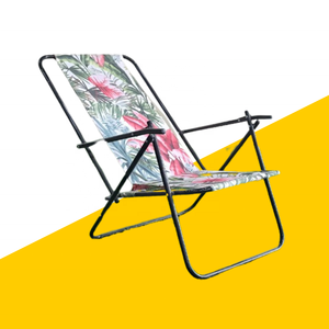 Chaise de jardin pliante moderne ultra légère à motifs floraux lumineux Commodité compacte pour les pique-niques en plein air avec les amis de la famille - Product Image 1