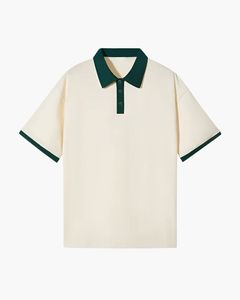 Camisa Polo Oxford de Manga Corta para Hombre, Corte Regular, Ribete en Contraste, Color Sólido, Ropa Casual - Product Image 1
