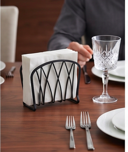 Porte-serviettes en fer massif noir de qualité supérieure avec un design élégant, parfait pour les hôtels, les restaurants et les articles de table - Product Image 3