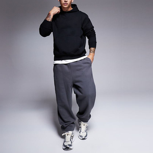 Sweat-shirts à capuche épais et lourds pour hommes, en molleton, coupe oversize, personnalisables avec logo de marque - Product Image 2