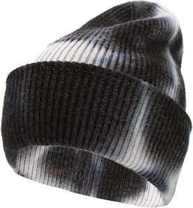 Autumn Winter Deep Color Black Grey Camouflage Tie-dye <b>Skull</b> <b>Beanie</b> for Adults Cuffed Ribbed 100% Cotton Hats Beach - Product Image 2
