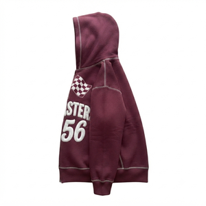 Sudadera con Capucha Personalizada con Cremallera Completa, Diseño de Dibujos Animados, Forro Polar Grueso, Costuras en Contraste, Estilo Urbano, Unisex, 100% Algodón - Product Image 4
