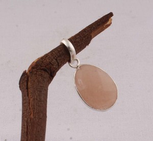 925 Sterling <b>Silver</b> Rose Quartz Pendant with Chain Natural Necklace Set Handmade Artisan Jewelry Wholesale Romantic Love Stone - Product Image 4