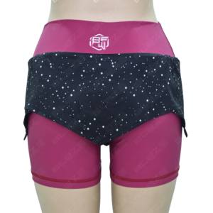 Shorts de sport et de yoga personnalisés pour femmes, taille mi-haute, 2-en-1, imprimés, froncés, avec ceinture, en Spandex/Polyester, effet push-up fessier - Product Image 4