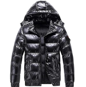 Glossy Shiny Coated Puffer <b>Jacket</b> Hooded Winter Quilted <b>Waterproof</b> Windproof Breathable Shinny <b>Parka</b> Glossy <b>Jackets</b> Custom Logo - Product Image 1