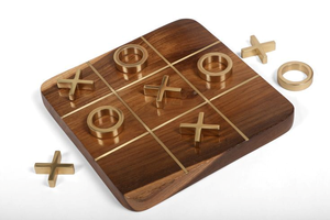 Juego de Mesa Tic Tac Toe de Madera de Lujo con Piezas Metálicas, Juego de Estrategia Decorativo para Mesa de Centro - Product Image 5