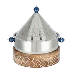 Stainless Steel Moroccan Tagine Casserole Hot Pot Wooden Base Buffet Food Warmer Cone Lid Serving Pot Catering - Product Image 5