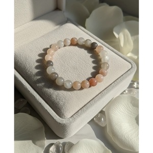 Bracelet d'harmonie en pierres de lune multicolores en gros, fait main, en pierres de lune arc-en-ciel naturelles, bracelet de guérison en cristal perlé - Product Image 4
