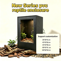 Terrarium en PVC imperméable pour gecko léopard, jeune serpent de maïs, python boule, enclos pour reptiles 80x40x40cm