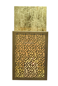 Support mural bouddhiste en fer doré fait main pour bougie chauffe-plat, modèle IHACA468, pour la décoration lumineuse de Noël à la maison, au bureau ou à l'hôtel - Product Image 5