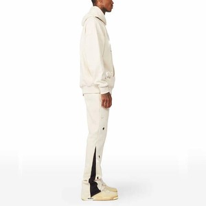 Custom Eco-Friendly Unisex Midweight Breathable Solid Hoodie Sweatpants Sets Flared Stacked <b>Tracksuit</b> Plus Size Printed Winter - Product Image 3