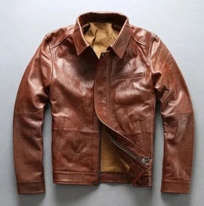 Chaqueta de Cuero para Hombre, Personalizada, de Alta Calidad, Transpirable, Impermeable y Resistente al Viento, Hecha de Cuero Vacuno Genuino, Totalmente Personalizable - Product Image 1