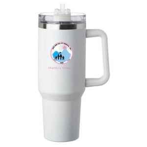 Taza de Viaje Personalizada de Acero Inoxidable de 40 oz, Vaso Térmico Aislado con Asa, Logotipo de Jack and Jill Martha's Vineyard, Vasos con Aislamiento al Vacío - Product Image 1