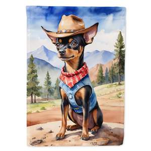 Miniature Pinscher Cowboy Bienvenue Jardin Drapeau Multicolore Boîte Aux Lettres Décoratif Yard Drapeau Bannière Patio Illustration pour Lits De Fleurs Petit - Product Image 1