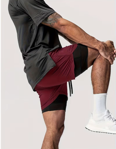 <b>Men</b> s High Performance Double Layer Sports <b>Shorts</b> with <b>Compression</b> Inner Liner for Gym Running Workout Fitness and Active - Product Image 1