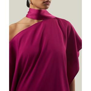 Vestido de Fiesta Elegante al por Mayor de Alta Calidad con Cuello Redondo, Asimétrico, Largo hasta el Tobillo, Estilo Tubo y Línea A, Color Personalizado, Algodón Ecológico - Product Image 5