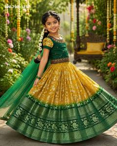 Excellent Quality Pure Silk with Weaving work & Shaded Lehenga-Taffeta Silk Choli & <b>Net</b> <b>Dupatta</b> Supplier from India - Product Image 2