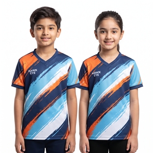 Camiseta Deportiva Unisex para Niños, Cuello en V, Sublimada, Ropa Personalizada Estampada para Niños y Niñas, Tops Casuales, Fabricante Mayorista - Product Image 1