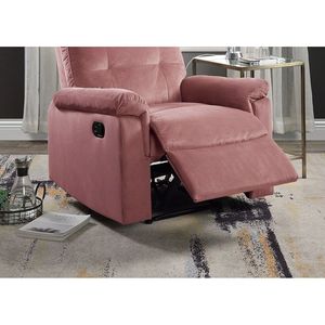 Luxurious Blush Pink Velvet Motion <b>Recliner</b> Chair 1pc Manual Motion Plush Armrest Tufted Back Couch Living Room Furniture - Product Image 4