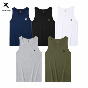 Débardeur pour homme X Sports City, respirant, couleur unie, col rond, sans manches, 100% coton, vêtements de sport toutes saisons, logo X - Product Image 1
