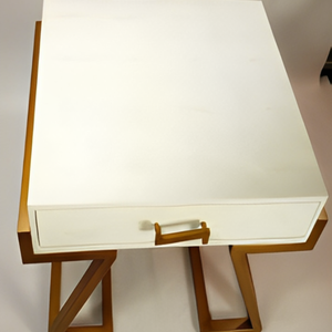 Table de chevet minimaliste en bois imitation peau de requin avec 1 tiroir, design extensible pour chambre à coucher, salon, hôtel et école - Product Image 2