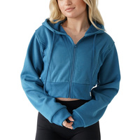 Sweat-shirts à capuche courts personnalisés pour femmes, pulls en polaire tendance avec impression de logo personnalisé, broderie, marque privée, OEM