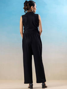 Robe midi décontractée noire en dentelle pour femme, style classique et tendance, idéale pour les tenues de soirée, prix de gros Inde - Product Image 4