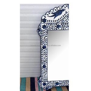 Miroir mural incrusté d'os de style antique le plus vendu pour le salon ou la chambre à coucher disponible au prix d'usine en provenance d'Inde - Product Image 2