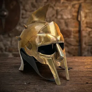 Casco de Gladiador Antiguo de Metal, Casco Decorativo de Guerrero Espartano, Armadura Medieval, Disfraz Coleccionable, Decoración para el Hogar - Product Image 4